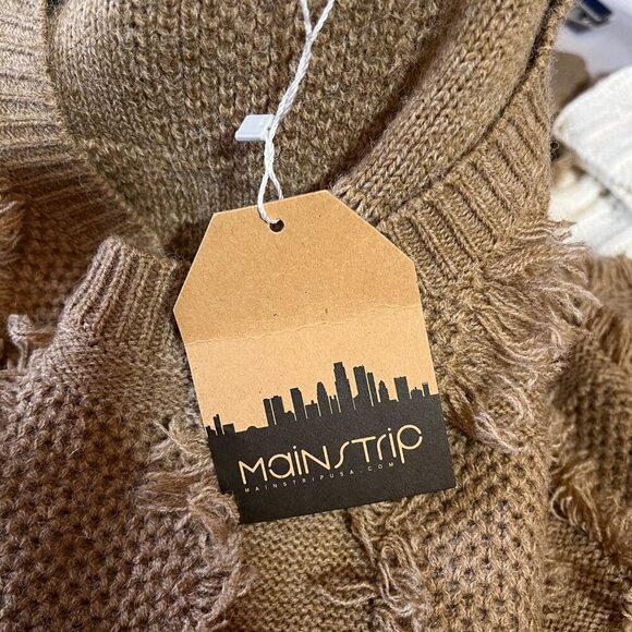 Fringed Chunky Knit Sweater Mainstrip Size Oversized Small - Picture 6 of 9